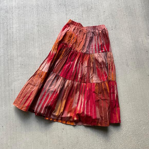 Vintage 60's orange and red midi skirt | size xs/s - Picture 3 of 6